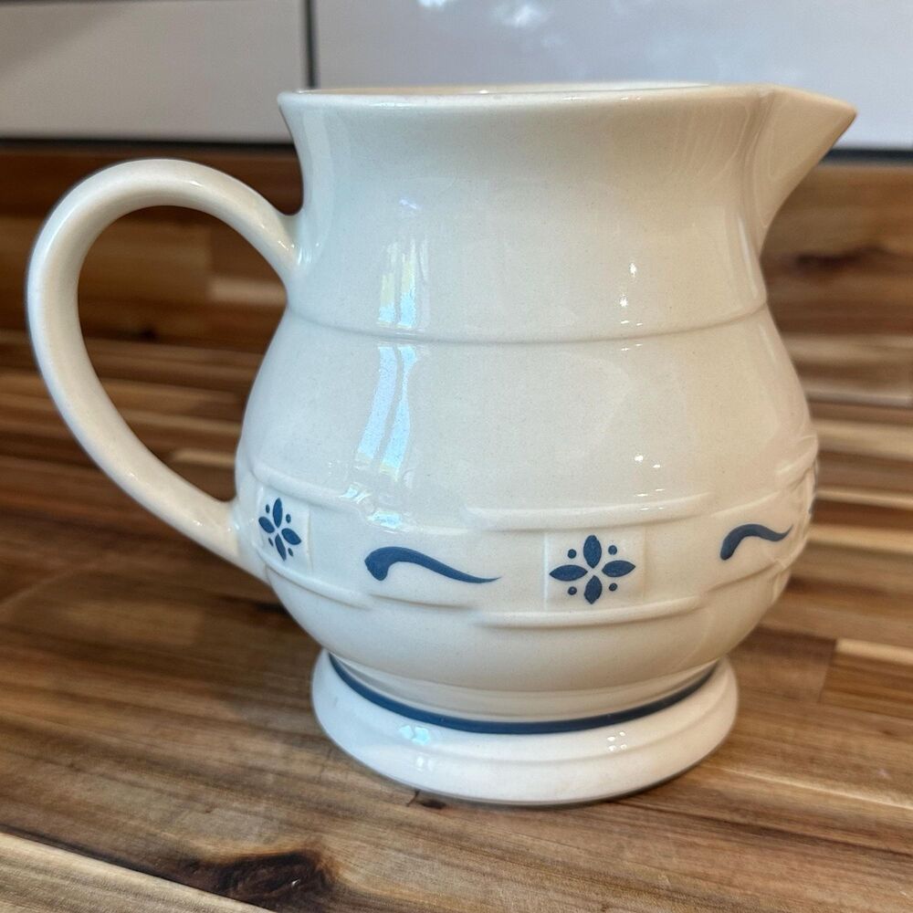 1991 Longaberger Woven Traditions Pottery Pitcher Artist Signed Roseville, Ohio